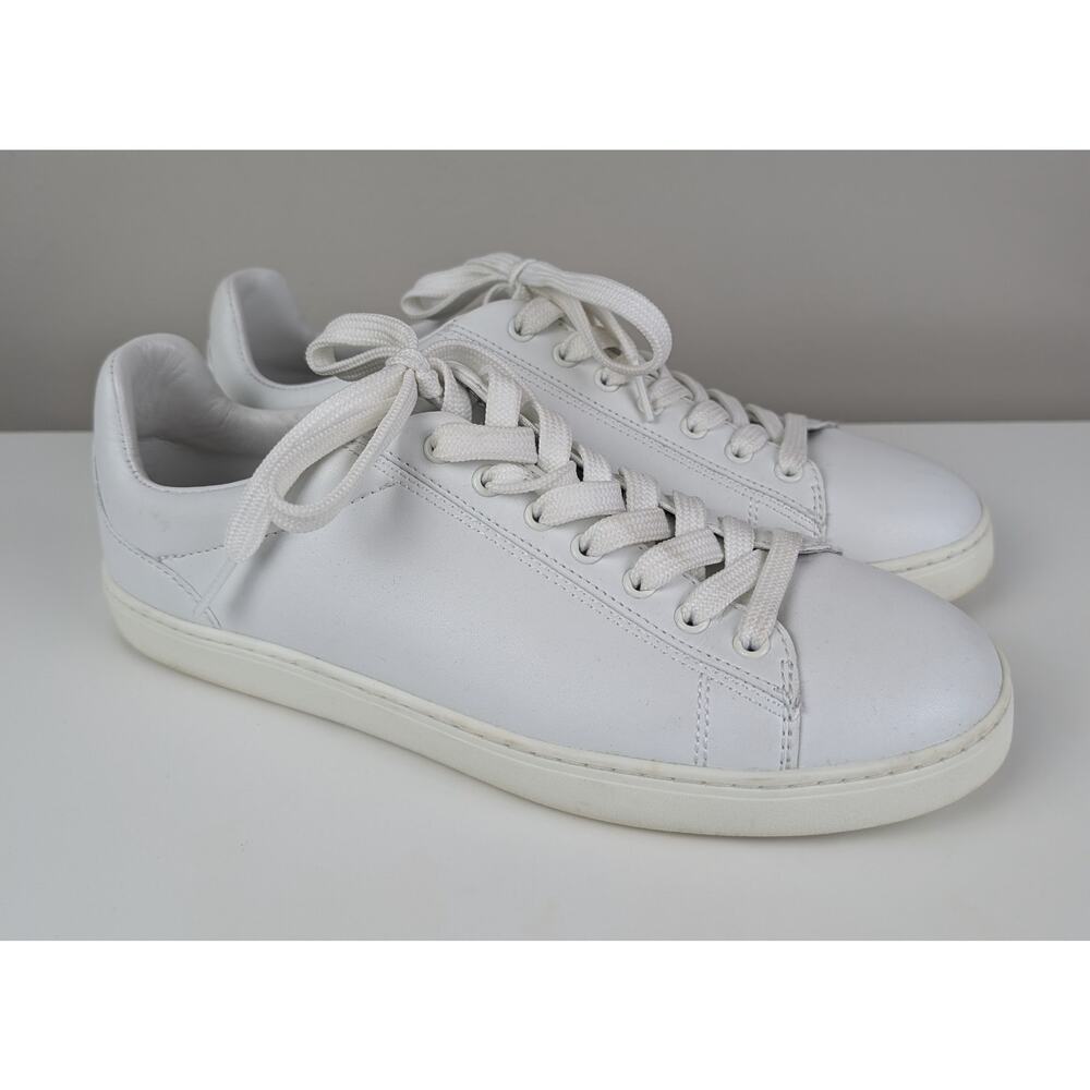 Stuart Weitzman Livvy Classic Leather Lace Up Sneakers White 39.5/9